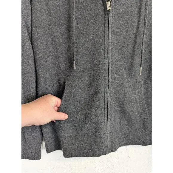 Quince Mongolian Cashmere Full Zip Hoodie Womens Small Grey Cozy Cardigan NWT - Picture 4 of 8